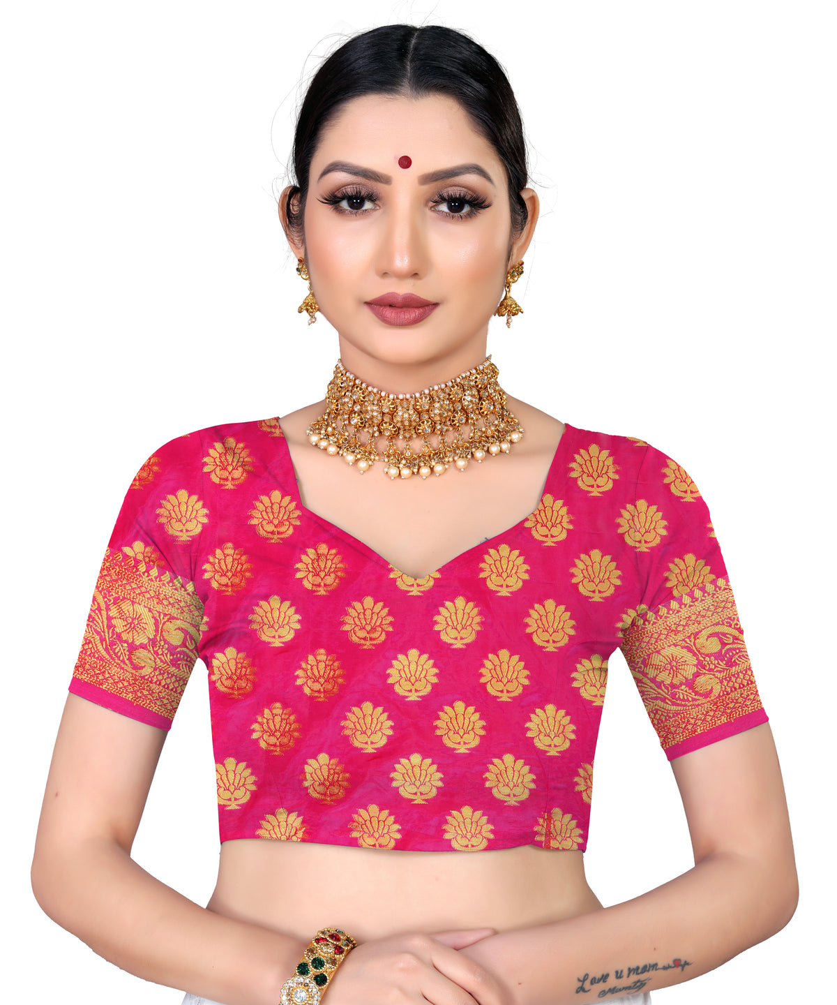 Yellow Silk Saree With Diamond Work