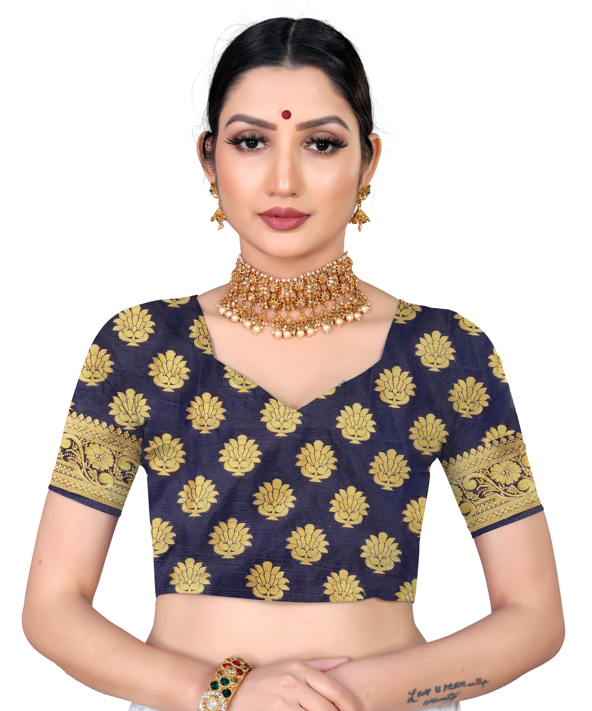 Rani Silk Saree With Diamond Work