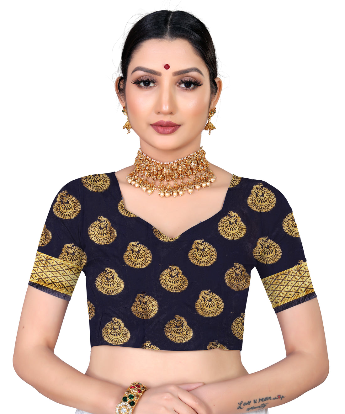 Red Banarasi Silk Saree With Diamond Work With Tassels