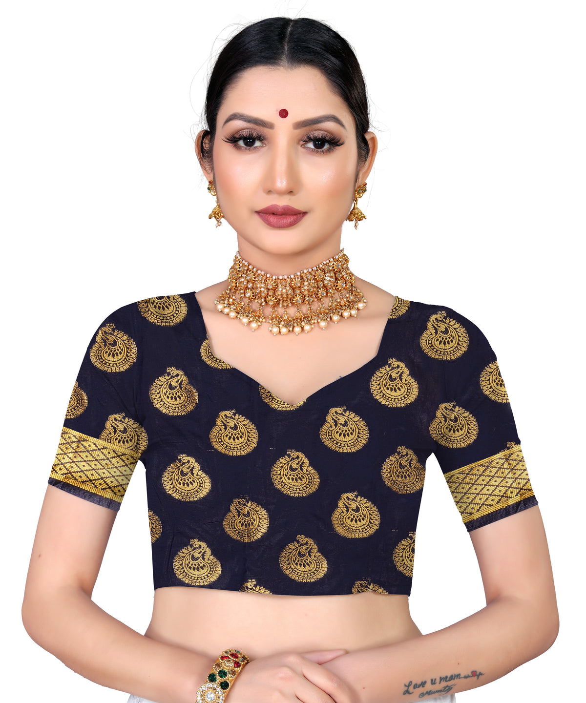 Red Banarasi Silk Saree With Diamond Work With Tassels