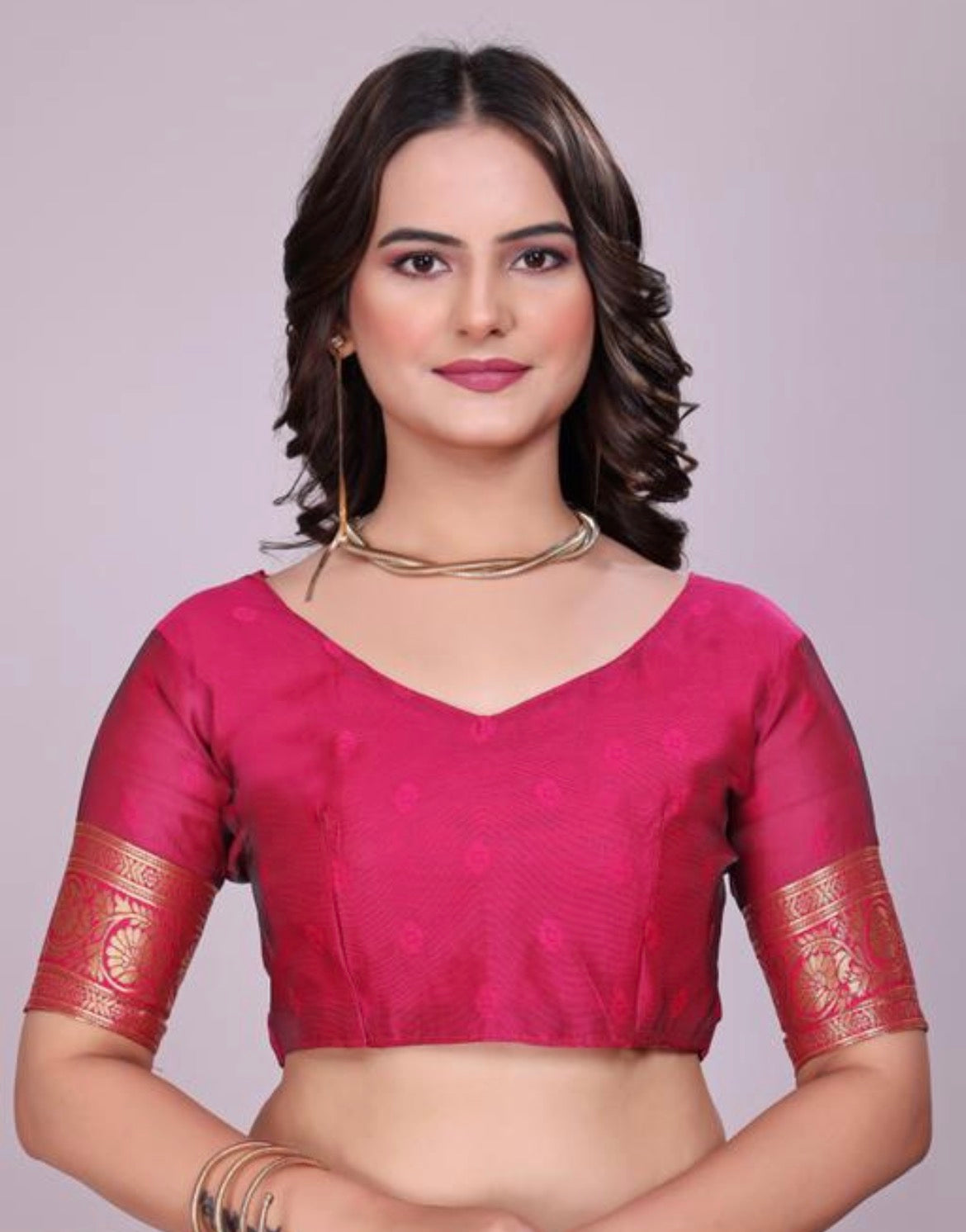 Wine Silk Woven Banarasi Saree