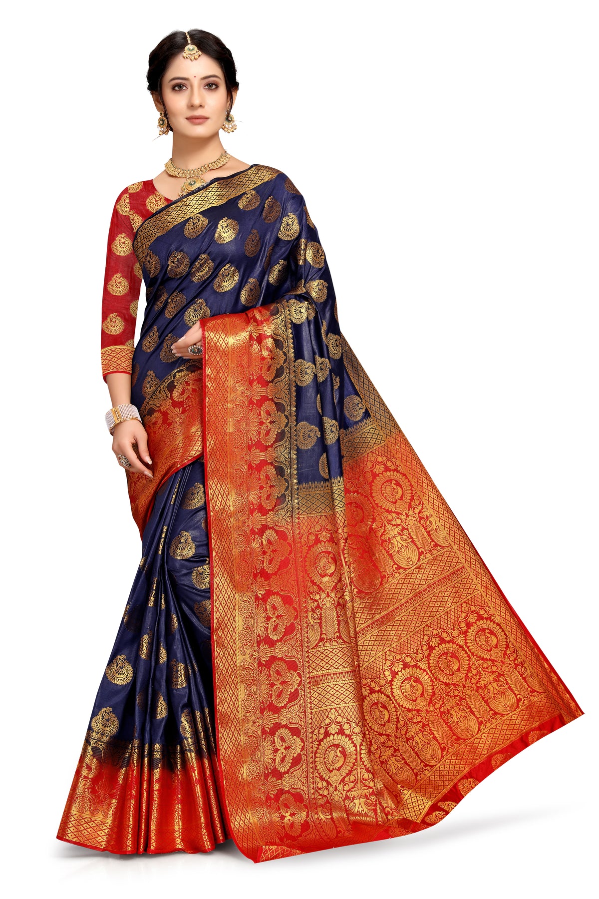 NavyBlue Banarasi Silk Saree