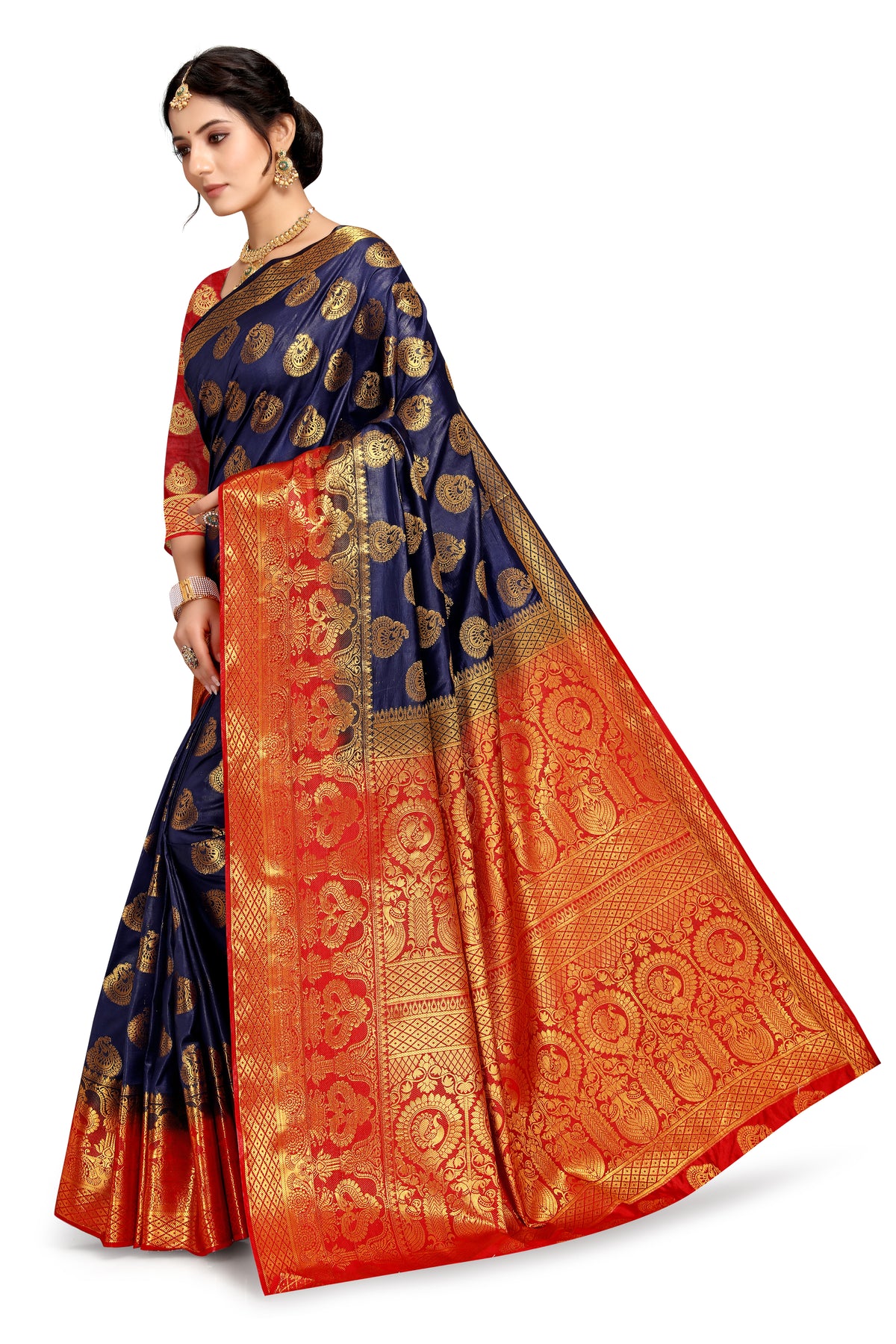 NavyBlue Banarasi Silk Saree