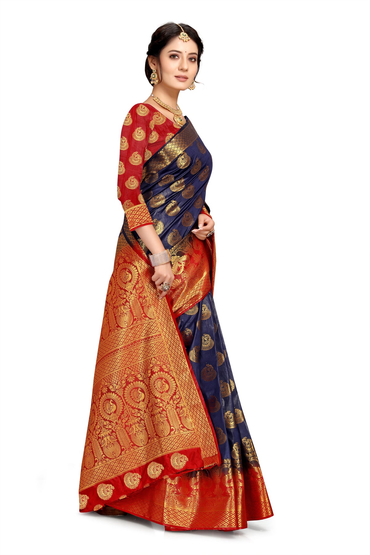NavyBlue Banarasi Silk Saree