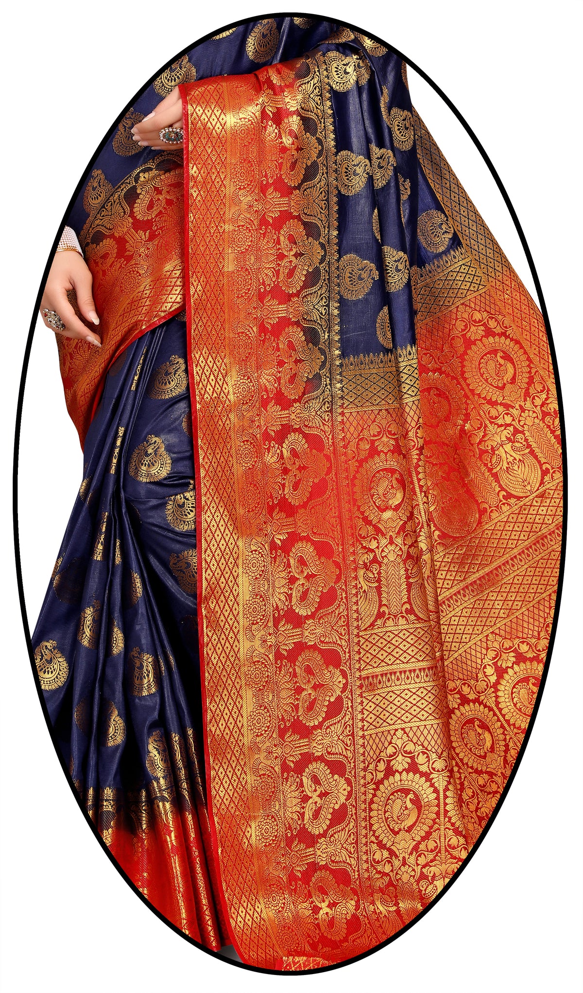 NavyBlue Banarasi Silk Saree