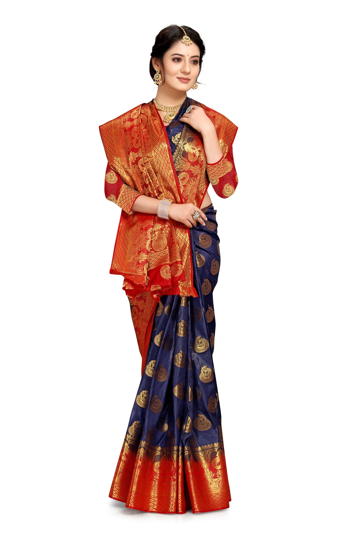 NavyBlue Banarasi Silk Saree