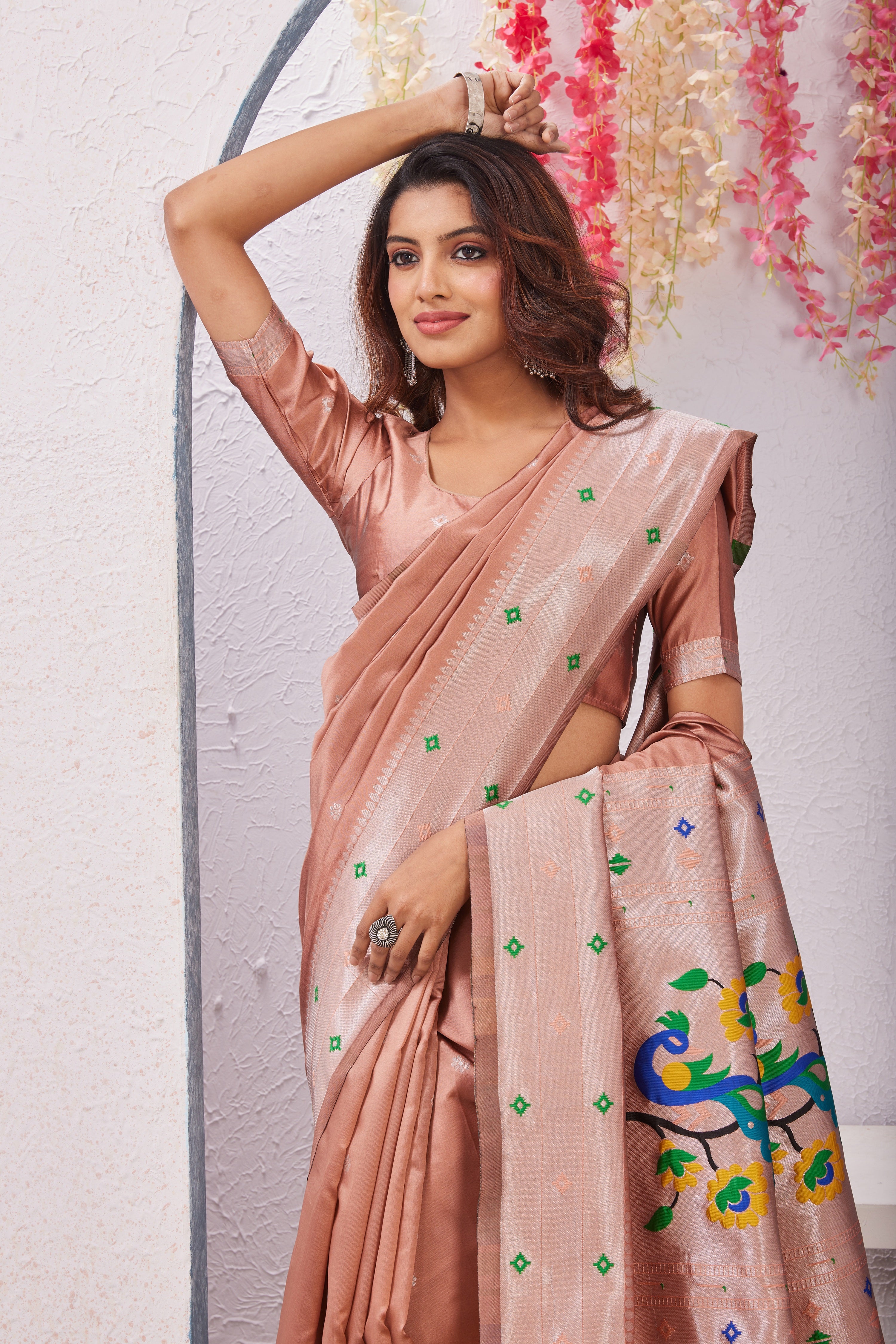 Gajari Paithani Silk Saree