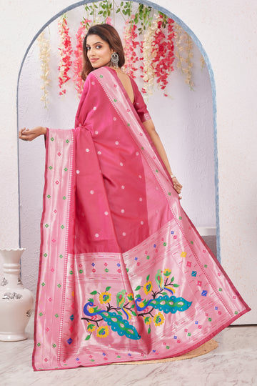 Gajari Paithani Silk Saree