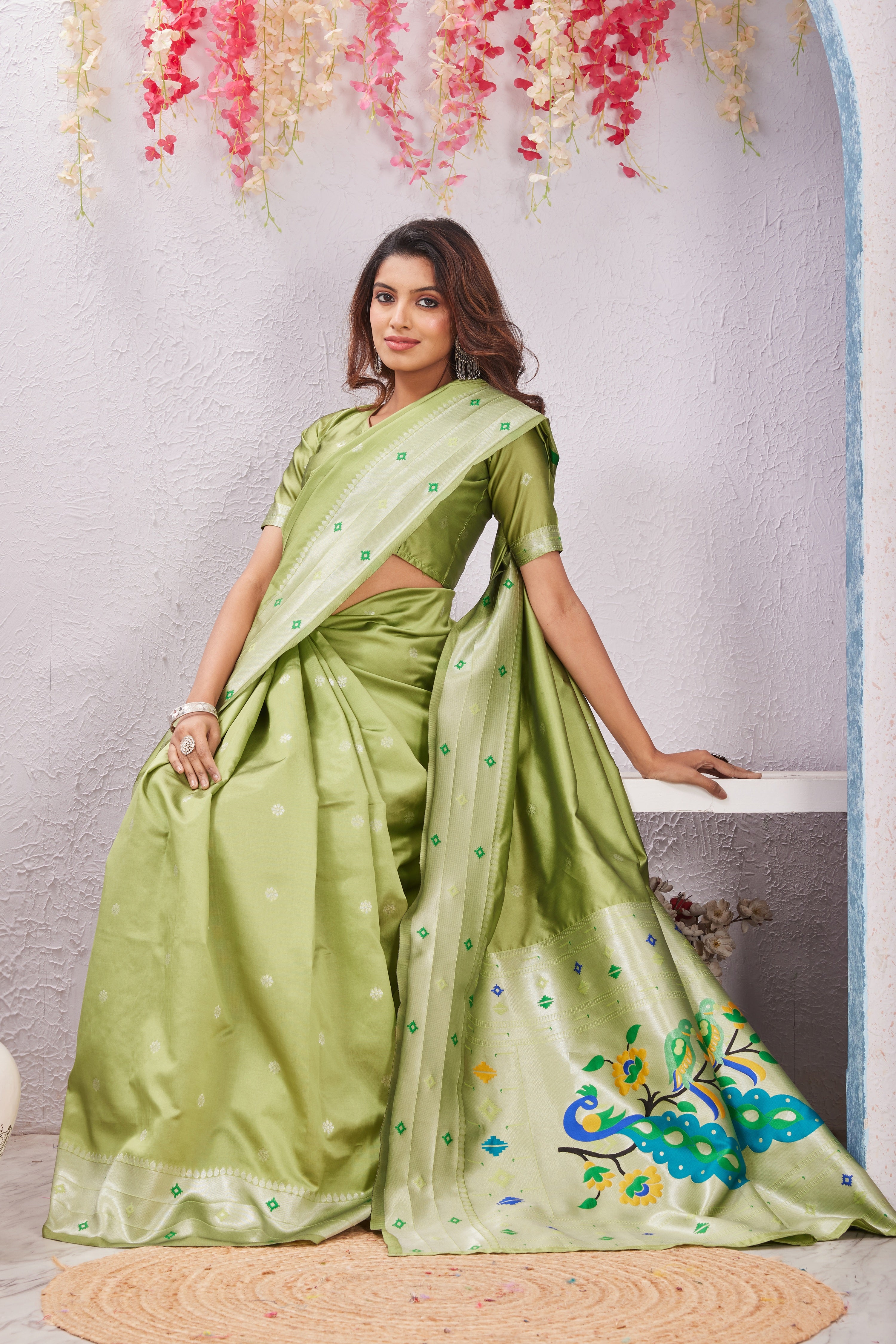 Gajari Paithani Silk Saree