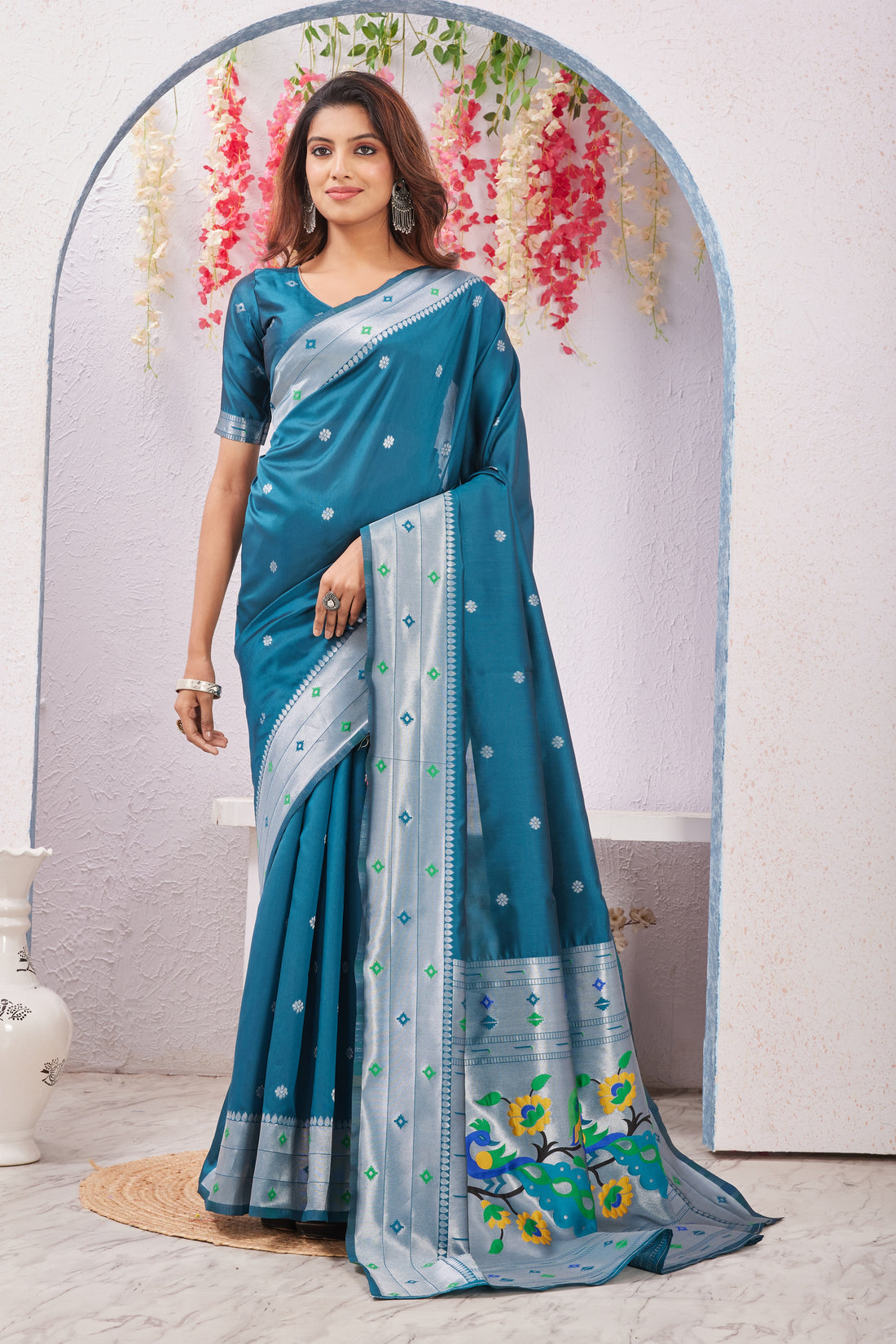 Morpich Paithani Silk Saree