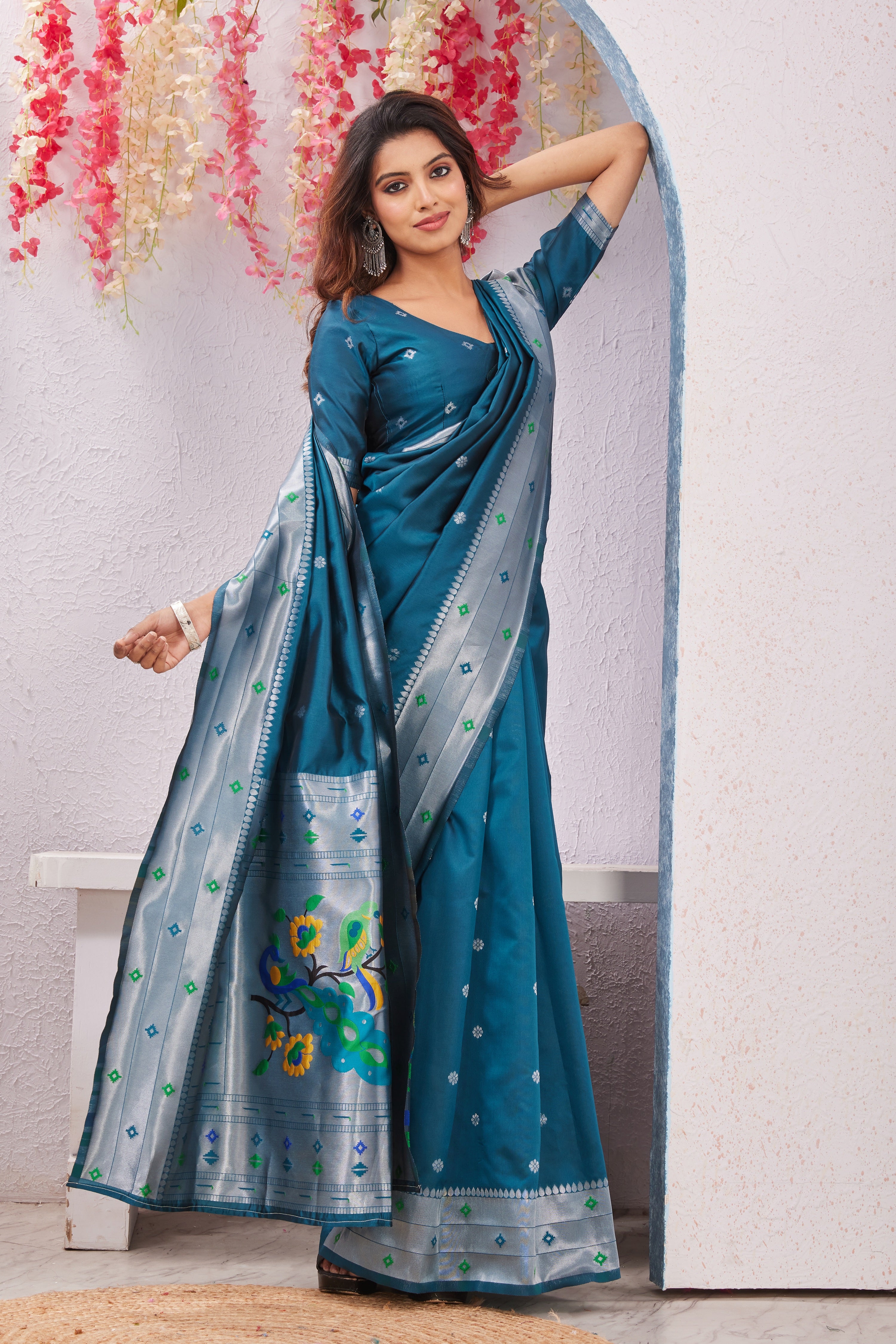 Gajari Paithani Silk Saree