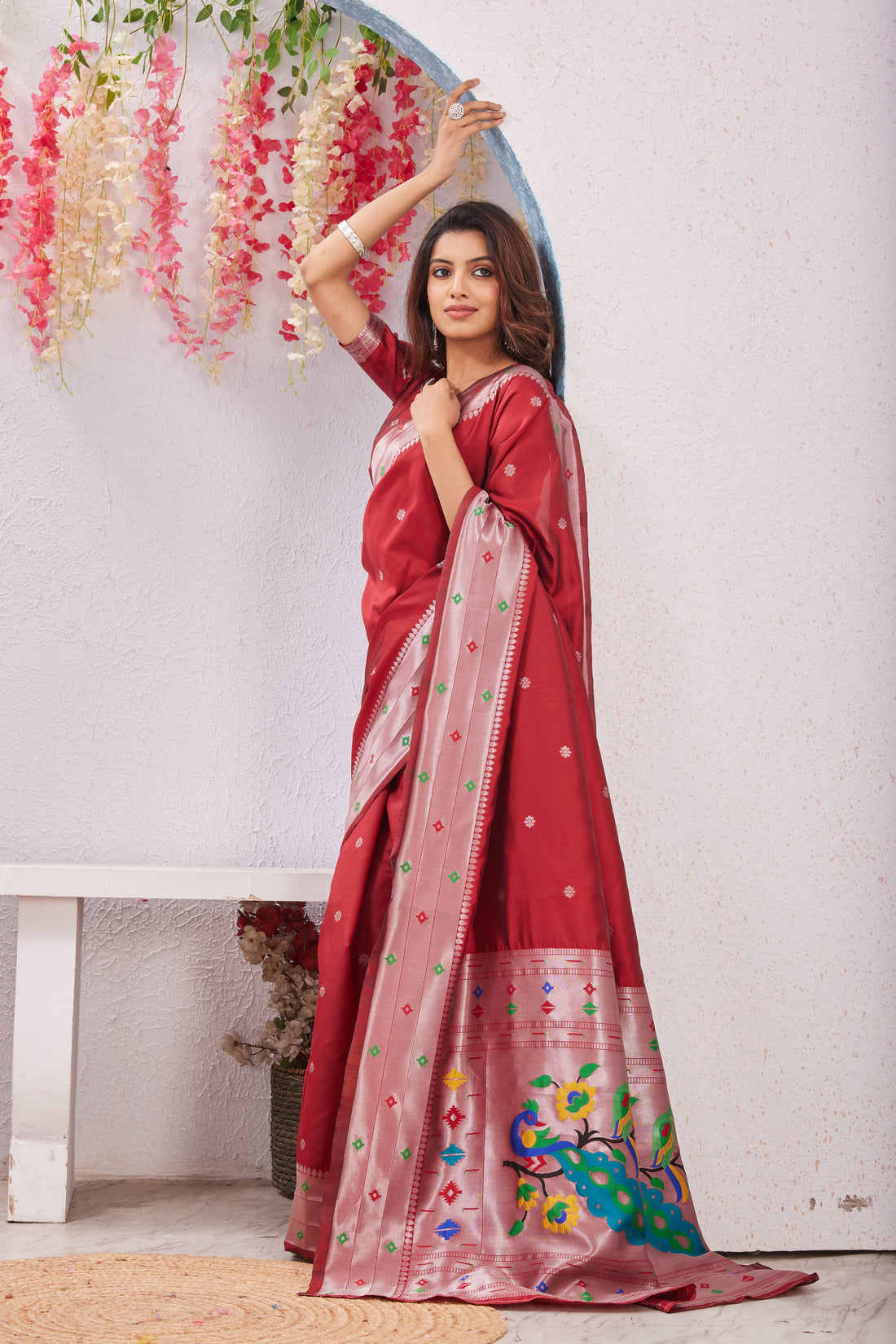Red Paithani Silk Saree